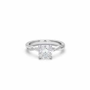 Bague en diamant de laboratoire taille coussin certifiée IGI, bijoux en or massif 10K 14K 18K, couleur E, clarté VVS - Product Image 1