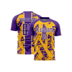 Ensemble de maillots de football personnalisés sublimés, motif géométrique gris, 100% polyester, unisexe, col rond, manches courtes, évacuation de l'humidité - Product Image 6