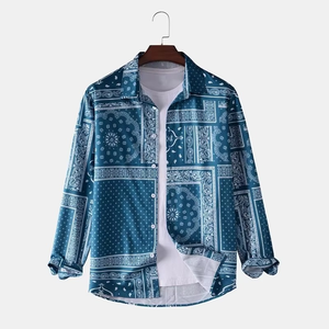 Chemise en twill de soie pour homme, fantaisie, fantastique, surdimensionnée, à col camp, imprimée - Product Image 2