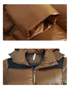 Veste d'hiver épaisse et brillante pour homme, style streetwear décontracté, avec capuche, veste matelassée pour homme - Product Image 4