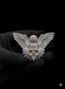 Exclusivo colgante con forma de búho y diamante cultivado en laboratorio, plata 925, joyería fina estilo hip hop, regalo personalizado para amantes de los animales. - Product Image 2