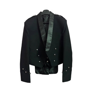 Veste de kilt écossais Prince Charlie vert olive foncé avec gilet, sur mesure, en laine, pour mariage - Product Image 1