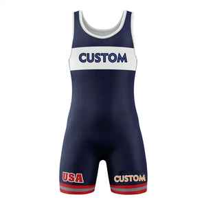 Combinaison de lutte pour homme bleue, en spandex et polyester, extensible, compressive, pour la musculation, vêtements de sport pour adultes - Product Image 3