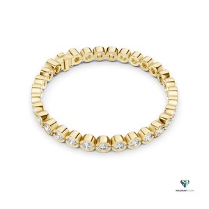 9.30 CT Round Lab Grown Diamond Bezel Link Tennis Bracelet | 18K <b>Solid</b> Yellow <b>Gold</b> Luxury Jewelry - Product Image 6