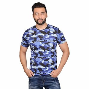 T-shirt pour homme en vente flash, 100% coton respirant, camouflage, nouveau design, impression par sublimation, manches courtes, col en V, t-shirt camouflage - Product Image 3