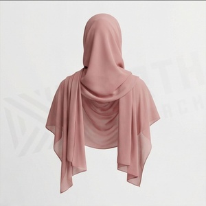Hiyab de Chifón de Color Sólido para Mujer, Transpirable, para Uso Diario, Pañuelo Étnico de Oriente Medio - Product Image 2