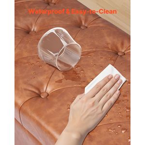 Panca scarpiera moderna con braccioli arrotolati e bottoni trapuntati, contenitore portaoggetti, gambe in legno massello, per ingresso, panca contenitore con bottoni trapuntati a U, arrotolata - Product Image 6