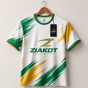 ZIAKOT industry New design Men's Custom Green Gold-White Performance <b>T</b>-<b>Shirt</b> - Product Image 1