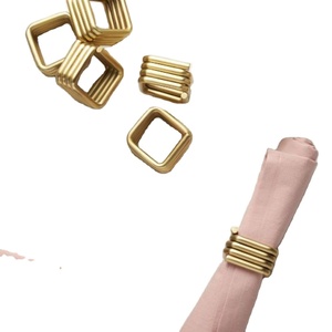 Square Shape Napkin Holder <b>Wedding</b> Table Decoration <b>Tissue</b> Napkin Ring Holder Wholesale Napkin Hoop <b>Tissue</b> Holder Serviette Ring - Product Image 1