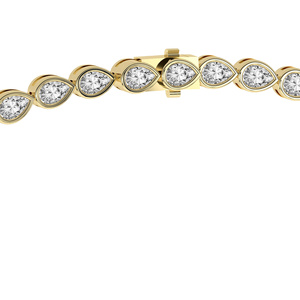 10k/14k <b>Gold</b> Women's Trendy Pear Cut Lab Grown Diamond <b>Tennis</b> <b>Necklace</b>-Elevate Infinity Design Reasonable Price Wedding - Product Image 4