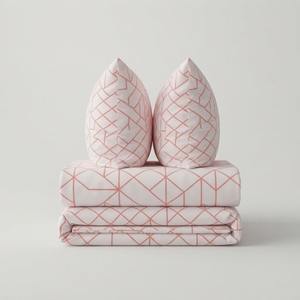 Rosella Bedsheet and 2 <b>pillow</b> in Set Geometric printed 100% Cotton 150tc Grade a All-Season - Product Image 2