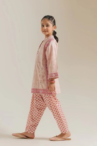 Ensemble Salwar Kameez traditionnel en coton pour filles, broderie florale rose, pantalon à pois, tenue décontractée, style Inde Pakistan - Product Image 3