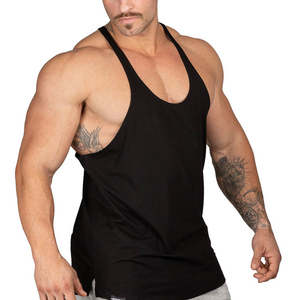 <b>Men's</b> Solid <b>Black</b> Cotton RUN APPAREL Tank Top V-Neck OEM Wholesale High Quality 100% Polyester <b>Men</b> Tank Top - Product Image 2