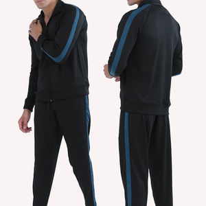 Conjunto Deportivo de Alta Calidad con Cremallera, Franjas Laterales, Mangas Largas, Chaqueta Cortavientos de Nailon para Hombre, Conjunto Deportivo Informal para Correr - Product Image 1