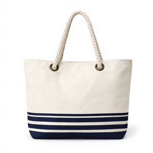 Sac de plage en toile de coton 12 oz avec logo personnalisé, poignées en corde, couleurs personnalisées, sacs en calicot - Product Image 5