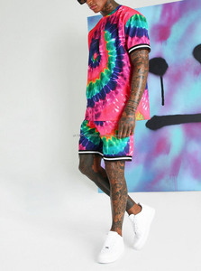 2024 nouveauté personnalisé conçu hommes XL Twin Set sublimé tenue d'été avec Logo diverses couleurs manches courtes 2 pièces ensemble - Product Image 3
