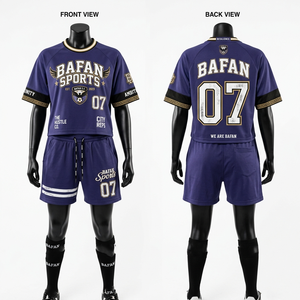 Ensemble maillot et short de football en polyester 160 GSM premium, noir corail, logo personnalisé par sublimation, coupe respirante, pour femmes - Product Image 3