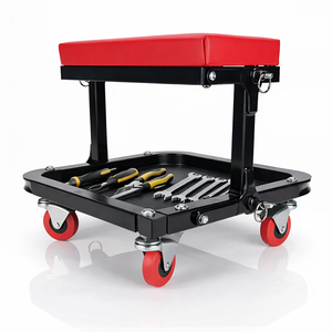 Rolling Mechanic Creeper Seat with Tool Tray Foldable Garage <b>Stool</b> Padded Seat 4 Swivel Casters Shop <b>Stool</b> Repair Seat GAPGAR022 - Product Image 3