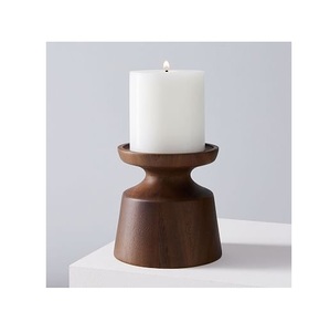 Natural Wood Votive Holder <b>Rustic</b> Tabletop Ornament for Home Decor Dining Area Bedroom <b>Console</b> Shelf Festivals and Celebrations - Product Image 3