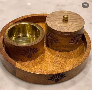 Modern Sandalwood Incense Burner Set Bakhoor Holder with Elegant Wooden <b>Tray</b> Eco-Friendly Religious Use Indian Incense - Product Image 1