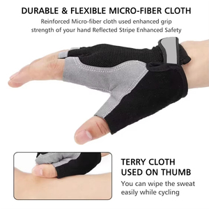 Breathable Cycling <b>Gloves</b> Half Finger Design with Anti Slip Palm for Outdoor Adventure and Fitness Programs - Product Image 2