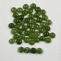 Mejor venta verde nefrita Jade 6mm redondo plano cabujón 100% piedras preciosas naturales venta al por mayor precio de fábrica tienda en línea del proveedor