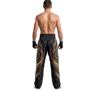 Black Gold Tribal Design Boxing <b>Trousers</b> Sublimated Performance Fabric Lightweight Sports Boxing <b>Trousers</b> - Product Image 2