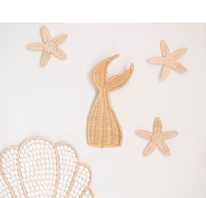 Décoration murale en rotin tressé en forme de queue de sirène marine pour chambre de bébé, en matériau végétal durable, sculpture décorative pour enfants - Product Image 2