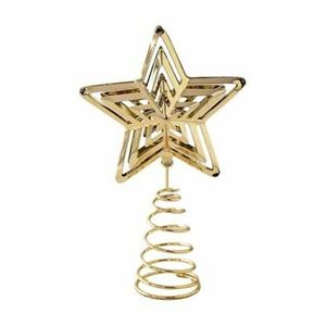Nueva llegada: Adorno de estrella de cinco puntas hueca de hierro con diseños personalizados para la punta del árbol de Navidad, artículo decorativo, regalo de inauguración de casa. - Product Image 3