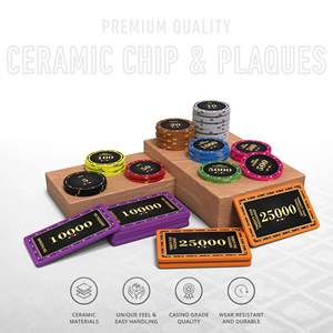 Fiesta <b>Rings</b> 300/500 Pcs Poker Chipset 10/20 Plaques 40/45/50mm <b>Ceramic</b> 10/14/17g with Tray - Product Image 3