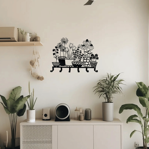 Appendiabiti da parete a doppio livello CIFbuy con 6 ganci, design a vaso, in legno rustico, per organizzazione e decorazione di casa, cucina e bagno - Product Image 6