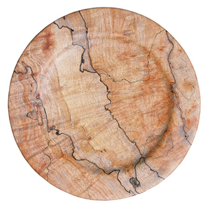Assiette décorative ronde en bois, faite à la main, motif floral gravé, design traditionnel chinois, vaisselle, assiettes - Product Image 6