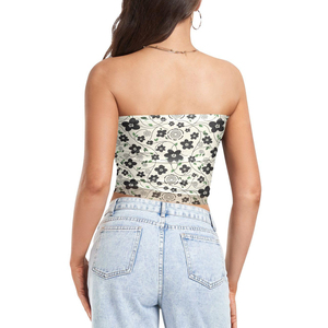 Débardeur tube noir et blanc pour femme, sans bretelles, personnalisable avec logo, idéal pour l'entraînement et le yoga, vente en gros, OEM sur mesure - Product Image 2