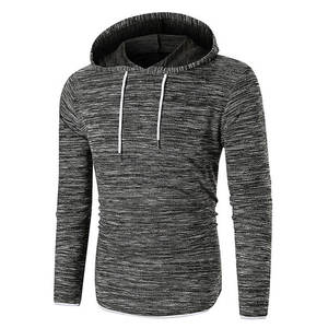 Sweat-shirt à capuche en molleton pour homme, coupe classique, tricoté, couleur unie, respirant, vêtement décontracté d'hiver, longueur standard, 100 % polyester - Product Image 5