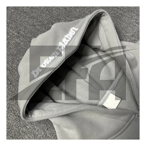 Ensemble de survêtement unisexe Yourbrand noir en molleton à capuche 100 % coton épais pour l'hiver, avec impression par transfert thermique - Product Image 4