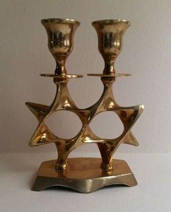 Wholesale Price Nickel Plated Shabbat Candle Holders Pair With Mother Of Pearl Judaica <b>Candlesticks</b> For Wedding Gift Set Premium - Product Image 2