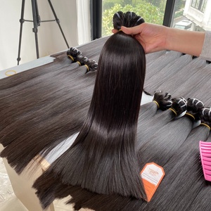 Extensions de cheveux à trame unique 100% paquets de cheveux humains naturels qualité de luxe en gros cheveux vierges Remy soyeux droits - Product Image 4