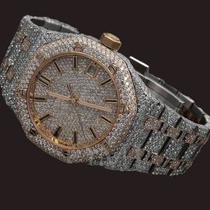 Mens Luxury Stainless Steel <b>Watch</b> with Moissanite VVS Clarity Baguette Diamond Fully <b>Iced</b> <b>Out</b> for Daily Use Upscale Parties - Product Image 3