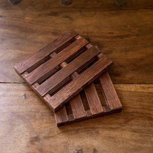 Juego de Posavasos de Madera Hechos a Mano para Bebidas, Posavasos de Madera Natural para Tazas de Café, Tazas de Té y Vasos, Decoración Rústica para Mesa - Product Image 5