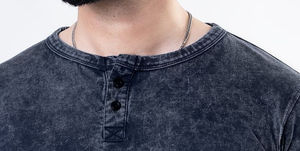 T-shirt à manches longues de haute qualité pour hommes, 100% coton, vêtements unis, respirant, col rond, manches longues. - Product Image 2