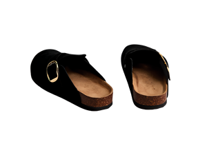 Brown Suede Closed Toe <b>Slippers</b> with Buckle Rubber Outsole Breathable Lightweight Barefoot Comfort for Summer Autumn All Seasons - Product Image 6