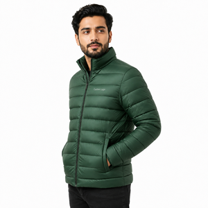 Veste d'hiver en duvet blanc pour homme, col montant, fermeture éclair, coupe-vent, rembourrage en polyester, veste décontractée de qualité supérieure - Product Image 3