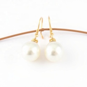 ต่างหูห้อยมุกเงินสเตอร์ลิงสี925ชุบทอง18K สไตล์น่ารักและทันสมัยสำหรับผู้หญิงและเด็กผู้หญิง - Product Image 2