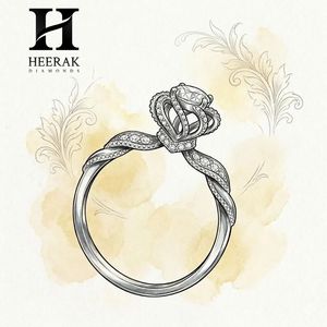 Luxury <b>Crown</b> Setting Round Diamond <b>Ring</b> 14K White Gold Twisted Infinity Pavé Band Milgrain Tiara Solitaire Engagement <b>Ring</b> - Product Image 3