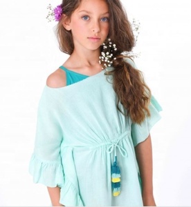 Vestido corto de algodón con bordado de rosas para chica, minivestido de verano, informal, bonito - Product Image 1