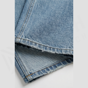 Jean en denim délavé coupe droite taille haute pour homme, coupe ample, en coton, style décontracté printemps - Product Image 6
