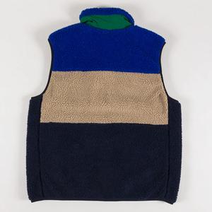 Gilet en polaire Sherpa à blocs de couleur personnalisés pour homme, veste sans manches chaude d'hiver pour l'extérieur, gilet en polaire épais à fermeture éclair intégrale - Product Image 3