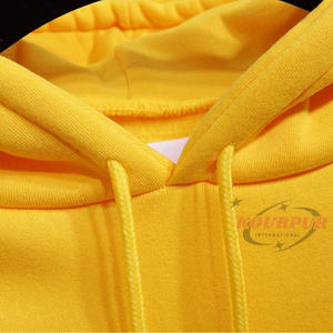 Sudadera con Capucha Amarilla para Mujer, de Algodón Tejido, Informal, con Bolsillos - Product Image 5