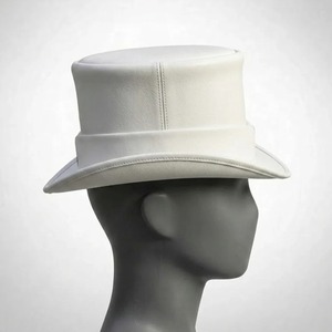 Sombrero de Copa de Cuero Genuino Personalizado, Hecho a Mano, con Diseño Personalizado para Colección de Disfraces de Moda Gótica - Product Image 6