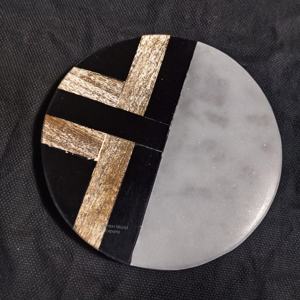 Posavasos elegantes con incrustaciones de resina y mármol azul para bebidas regalo perfecto para inauguración de la casa y aniversarios decoración y accesorios - Product Image 4